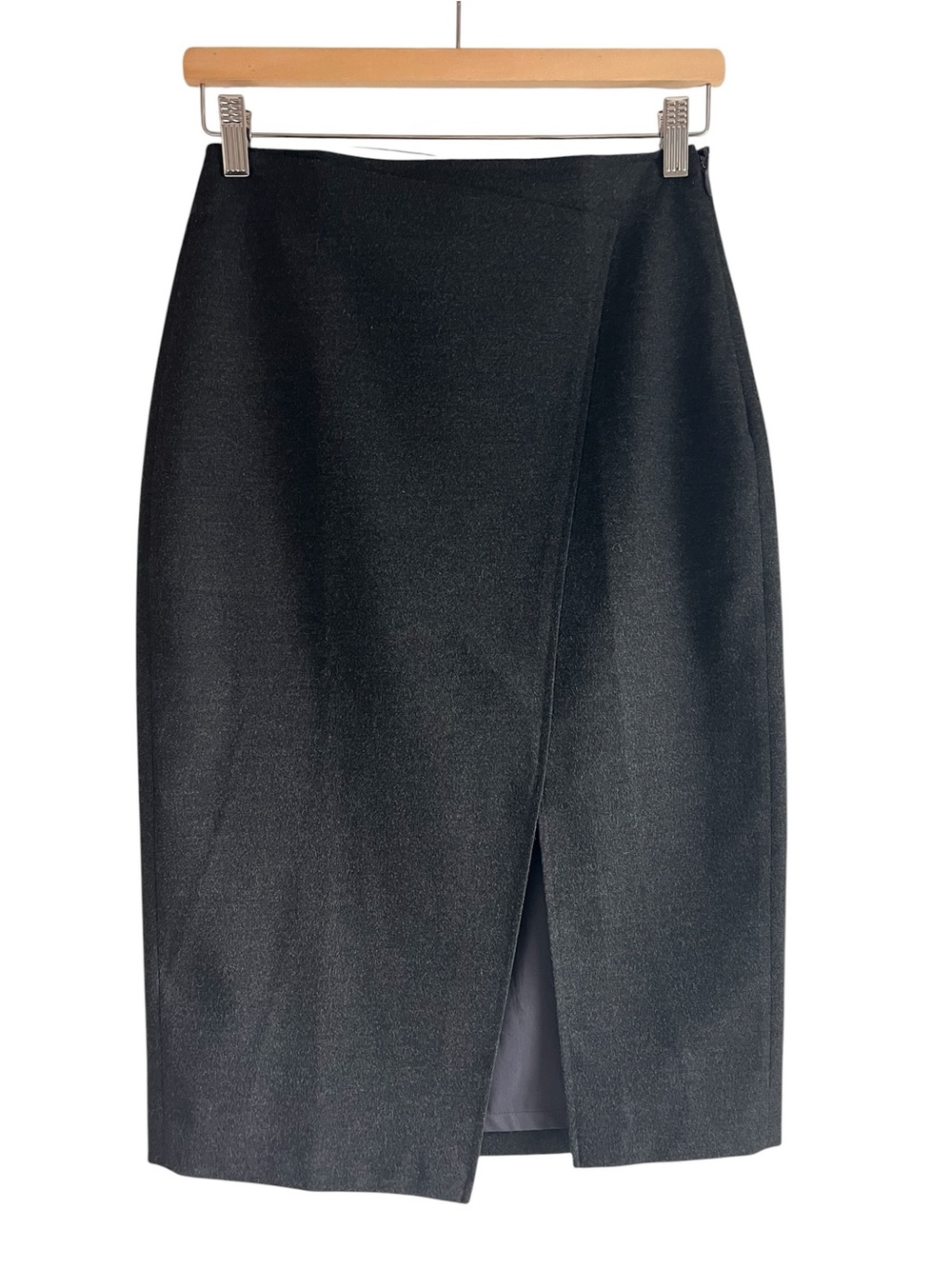 Babaton fleece high waist faux wrap pencil skirt size 4 excellent condition